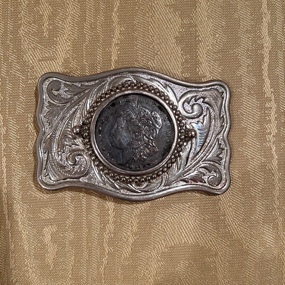 Vintage 1921 Morgan Dollar Belt Buckle